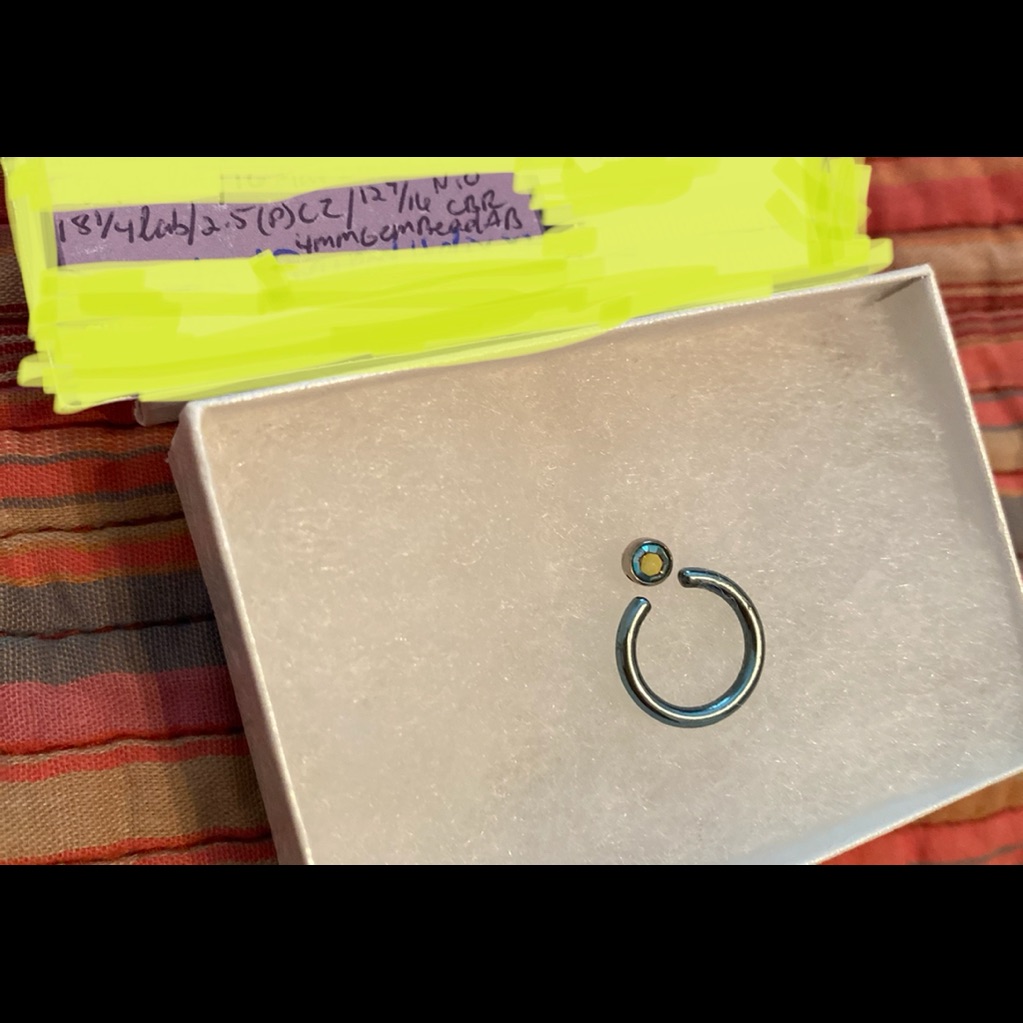 Body Jewelry With Ab Crystal